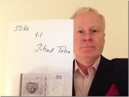 Der er 50 kr. på vej fra Torben Mark Pedersen til Jihad Taha