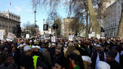 Demonstration foran Downing Street 10. Muslim Action Forum, Facebook.