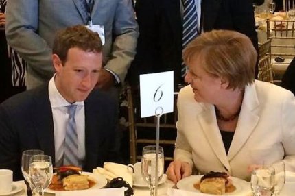 Mark Zuckerberg og Angela Merkel til FN-middag.