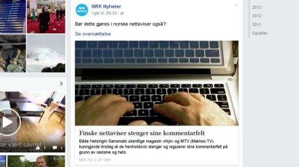 "Bør norske netaviser gøre det samme?" spørger NRK.